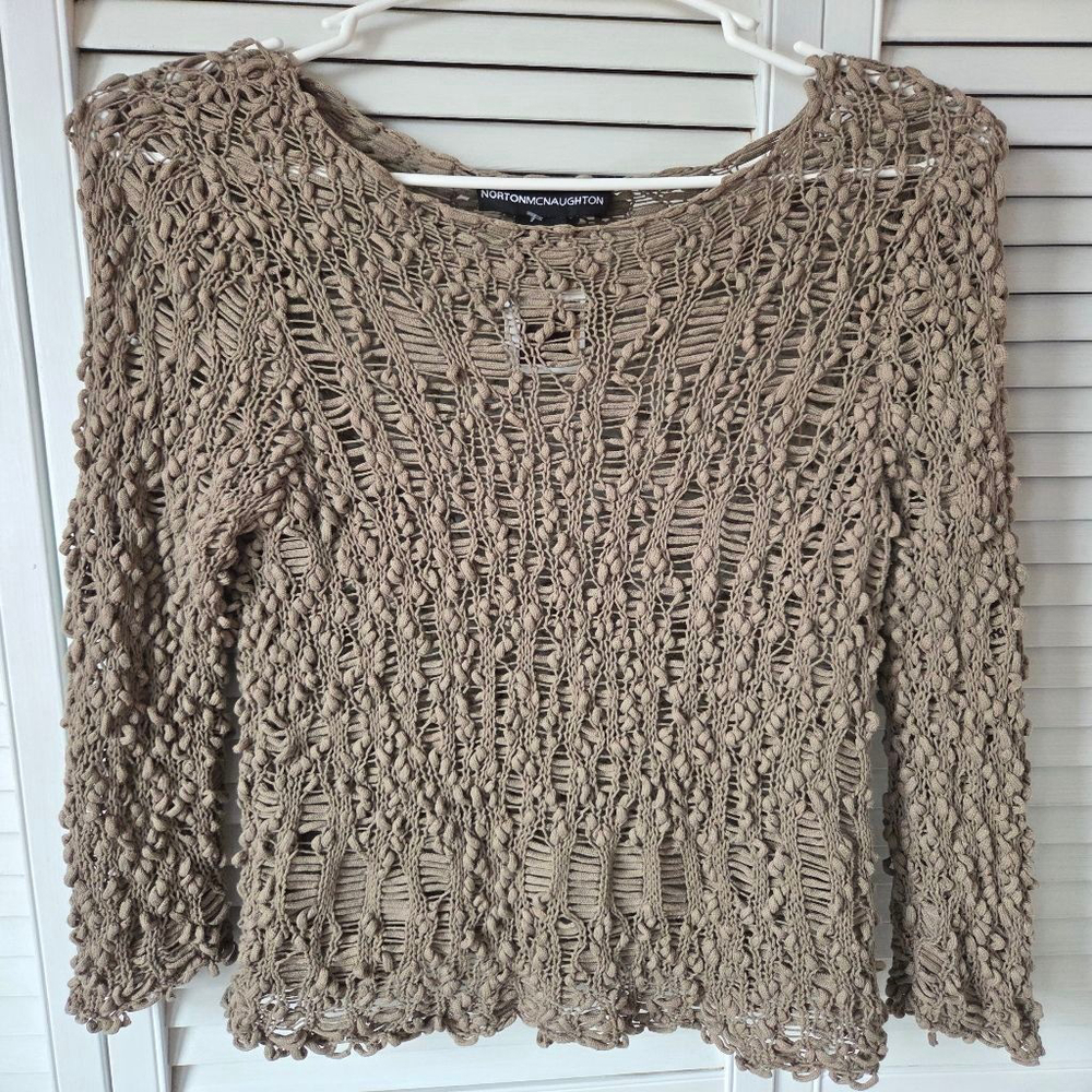Women's NORTONMCNAUGHTON Brown Crew Neck Sweater M